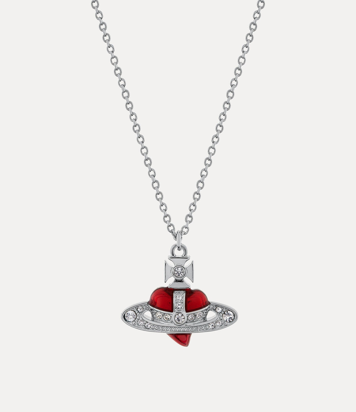 VIVIENNE WESTWOOD New Diamante Heart Pendant Necklace Brass(4 Colors)
