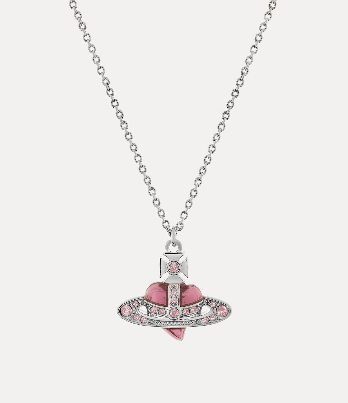 VIVIENNE WESTWOOD New Diamante Heart Pendant Necklace Brass(4 Colors)